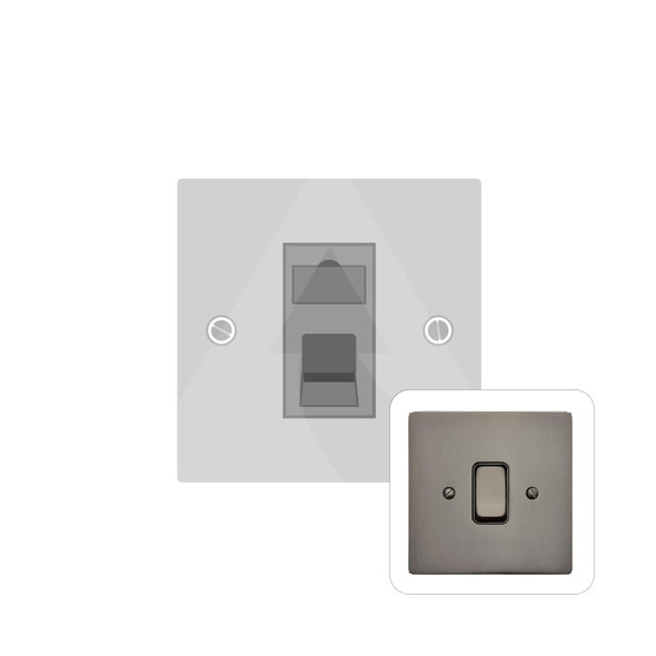 Stylist Grid Range 1 Gang Cat 6 in Polished Bronze - Black Trim